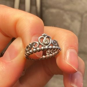 Pandora princess tiara crown ring size 7
